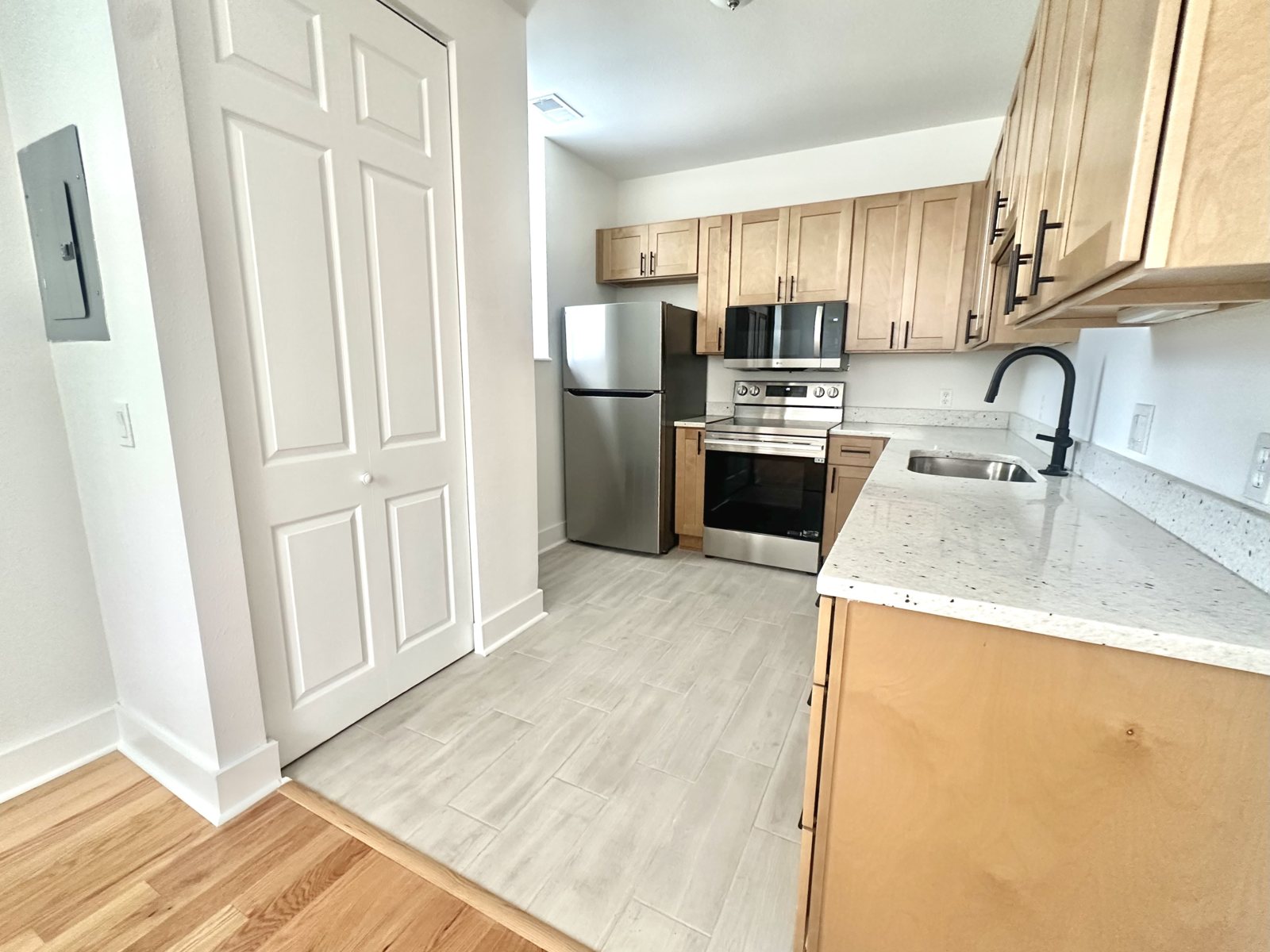 Kitchen viewed from the entry